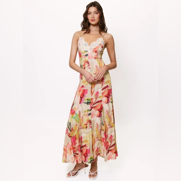 Hutch Baldwin Lace Trim Maxi Dress
